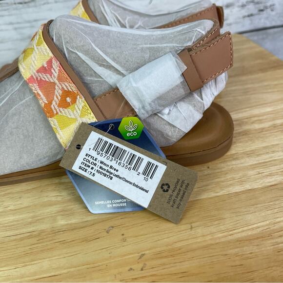 TOMS Sandals Bree Women - Warm Beige Leather Size 7.5 - Picture 7 of 8